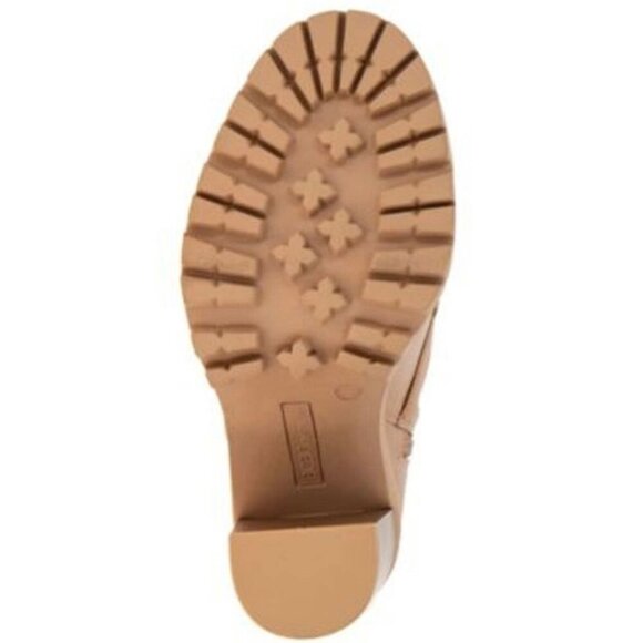 BCBGeneration PILAS Women's Block Heel Lug Sole Lace-Up Booties Tan Size 7 - Picture 7 of 8